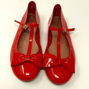 Spain made Red ballerinas with bow
